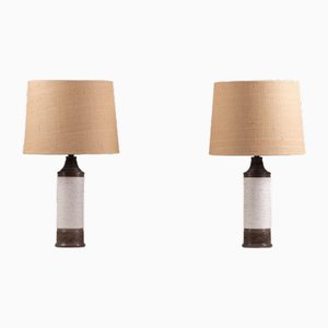 Italian Ceramic Table Lamps attributed to Bitossi for Bergboms, 1960s, Set of 2