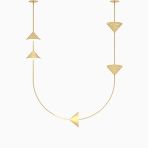 Silberne U Hängelampe aus Messing von Atelier Areti