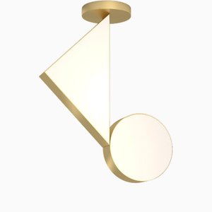Plafonnier Flat Shapes en Laiton par Atelier Areti