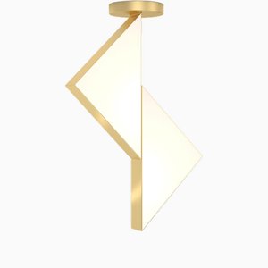 Plafonnier Flat Circle Triangle en Laiton II par Atelier Areti