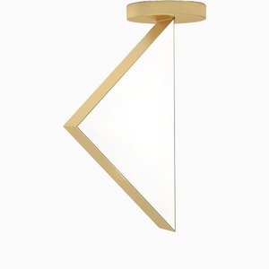 Flat Circle Triangle Brass Ceiling Light by Atelier Areti