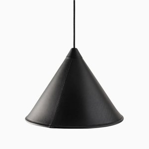 Namibia Leather Cone Small Lamp by Cuero Design