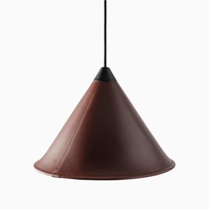 Namibia Leather Cone Small Lamp by Cuero Design