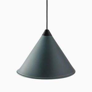 Namibia Leather Cone Medium Lamp by Cuero Design