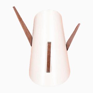 Lampada da parete vintage in teak e metallo, anni '60