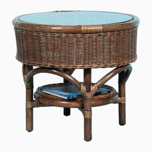 Table Basse Bohemian en Osier, 1970s