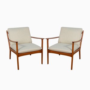 Butacas Pj112 de Ole Wanscher para Poul Jeppesens, Dinamarca, años 60. Juego de 2