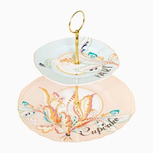 Two-Tier Splashback in Flowered English Porcelain by Yvonne Ellen