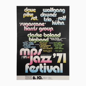 Poster musicale vintage del MPS Jazz Festival, 1971