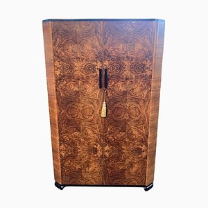 Art Deco Burr Walnut Double Wardrobe, 1930s