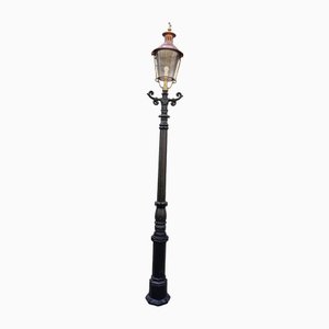 Cast Iron Lamp Post Doetinchem with Round Copper Lantern