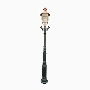 Cast Iron Lamp Post M2 with Round Copper Lantern
