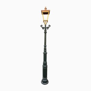 Cast Iron Lamp Post M2 with Copper Square Lantern