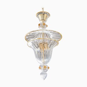Fanale Veneziano Hängelampe aus transparentem Murano-Kristallglas von Bottega Veneziana