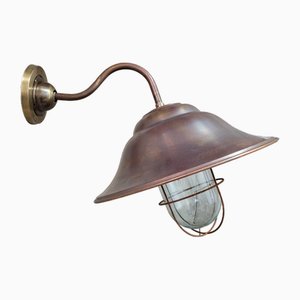 Grande Lampe de Grange d'Extérieur Classique en Cuivre, France