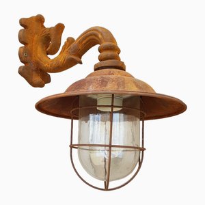 Rust Cast Iron Outdoor Lamp Light