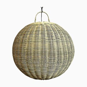 Outdoor Faux Rattan Globe Lantern, 2010s