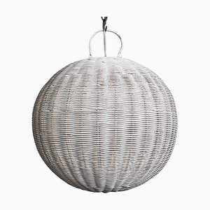 White Wicker Globe Lantern, 2010s