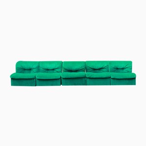 Modulares Vintage Samtsofa, 1970er, 5er Set