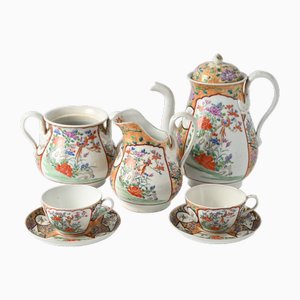 Antikes japanisches handbemaltes Kaffeeservice aus Porzellan, 1880er, 5er Set