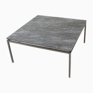 Tavolino da caffè vintage in cromo e marmo