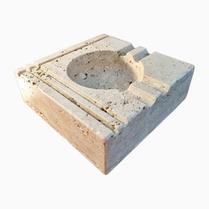 Italian Travertine Ashtray by Enzo Mari for Fratelli Manelli, Italy, 1970s
