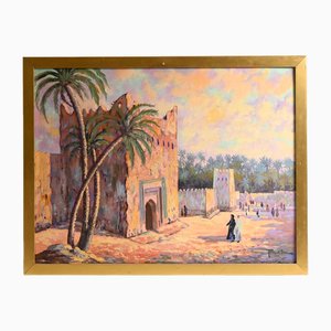 Albert Bou, Mesquée de Figuig (Maroc), 1971, Acrylique sur Carton, Encadré