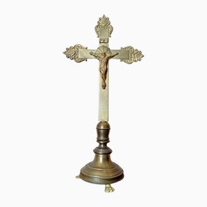 Italienisches Altarkruzifix aus Messing