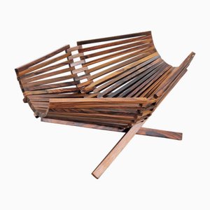 Vintage Danish Rosewood Folding Fruit Bowl, 1960s