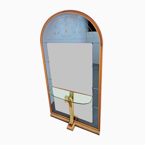 Vintage Floor Mirror with Console Table from Cristal Art, Italy, 1960s