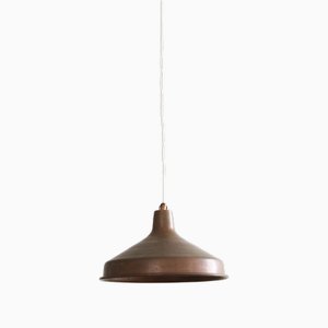 Danish Brutalist Hand-Hammered Copper Pendant Lamp from ES Horn Aalestrup, 1960s