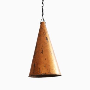 Danish Brutalist Hand-Hammered Copper Pendant Lamp by ES Horn Aalestrup, 1960s