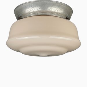 Lámpara de techo vintage de vidrio rosa, Italia, años 50