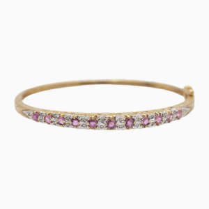 Bracciale in stile edoardiano con diamanti e zaffiri rosa, 1993