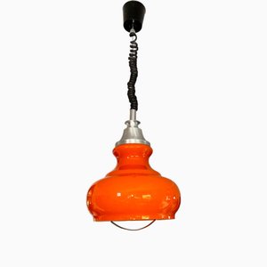 Mid-Century Orange Pendant Light, 1970s