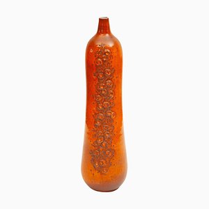 Orangefarbene Selenium Vase von Elisabeth Vandeweghe für Perignem, 1964