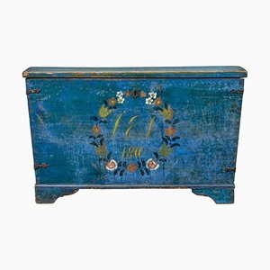 Buffet antico di arte popolare svedese dipinto a mano