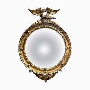 Italian Gold Gilt Regency Style Convex Mirror, 1950