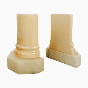 Carved Alabaster Bookends from Volterra in the style of the Grand Tour, 1960s, Set of 2