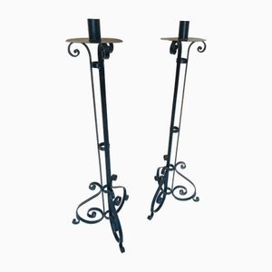 Candleholders with Candles, Set of 2