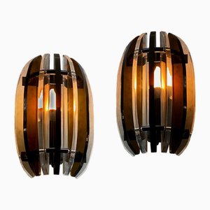 Mid-Century Wandlampen aus Acryl, 1980er, 2er Set