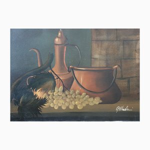 Giuliano Ottaviani, Still Life, 1980s, Oil on Canvas, Framed