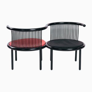 Black Vis-a-Vis Chair by Herbert Ohl for Lübke, 1980s