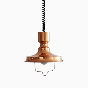 Danish Copper Pendant Light by Vitrika, 1960s