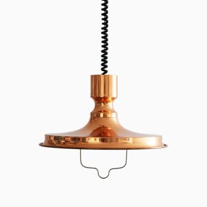 Large Danish Copper Ship Lamp Pendant Light by Vitrika, 1960s