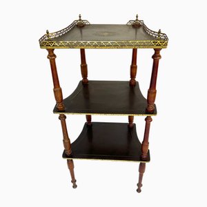 Napoleon III Side Table in Walnut and Brass