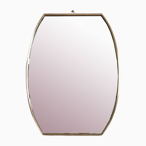 Small Italian Wall Mirror with Original Brass Frame, 1950s