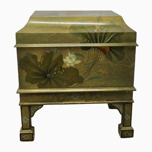 Large Chinoiserie Cellarette Cabinet on Stand, 1940s, Set of 2