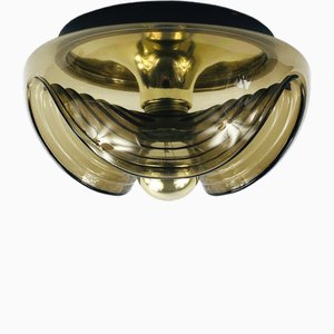 Grand Plafonnier en Verre Modèle Wave Space Age par Koch & Lowy pour Peill & Putzler, 1960s