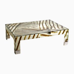 Zebra Plexi Couchtisch, 1980er